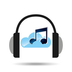 music online cloud headphone icons vector illustration eps 10