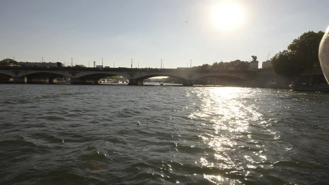 Time lapse of the Seine, Notre Dame at Paris, France