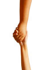 Hand pulling another hand symbolic for helping, rescue and trust