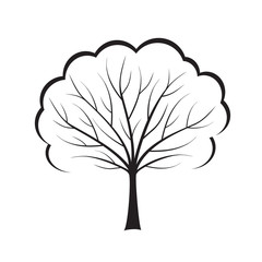 Black vector Tree. Vector Illustration. Park and Nature.