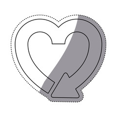 Recycle heart sign icon. Ecology renewable conservation and alternative theme. Isolated design. Vector illustration