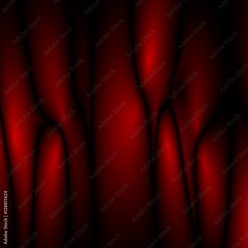 Poster red abstract futuristic glossy background with fabric, silk texture and ambient occlusion effect for