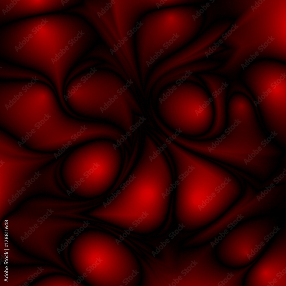 Poster red abstract futuristic glossy background with fabric, silk texture and ambient occlusion effect for