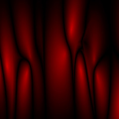 Red abstract futuristic glossy background with fabric, silk texture and ambient occlusion effect for design concepts, wallpapers, presentations, web and prints. Vector illustration.