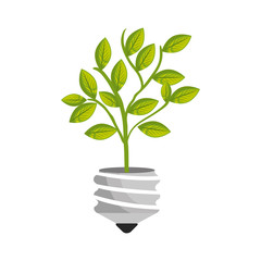 Fototapeta na wymiar bulb energy with leafs ecology vector illustration design