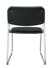 back view of black modern chair isolated on white with clipping