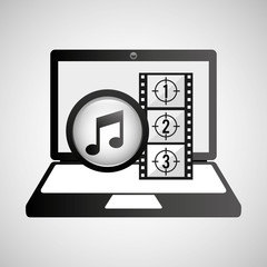 laptop media player music video vector illustration eps 10