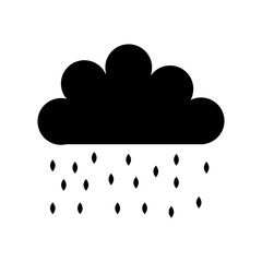 cloud rain silhouette icon vector illustration design