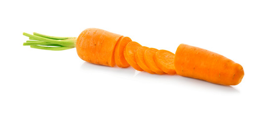 Chopped carrot isolated on white