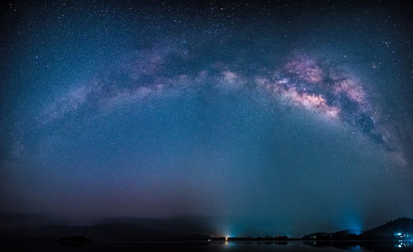 Panorama milky way, Outer space.