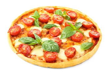 Pizza Margarita isolated on white