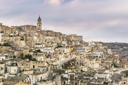 dawn in Matera, Sassi di Matera, Basilicata, Italy