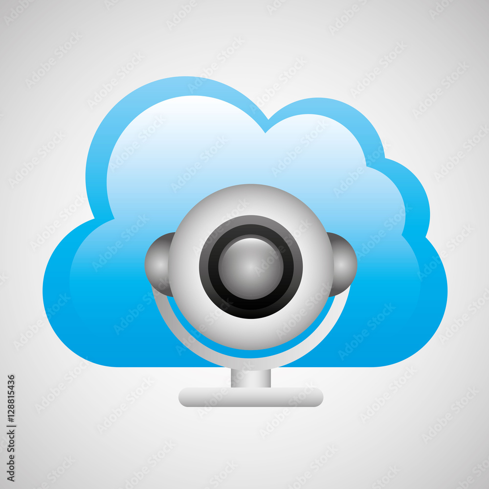 Poster cloud computing web camera media vector illustration eps 10