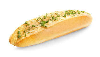 Garlic French bread isolated on white