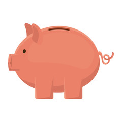 Piggy icon. Money financial item commerce market and buy theme. Isolated design. Vector illustration