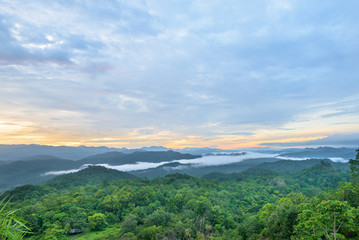 Fototapeta na wymiar Morning on the mountain in Thailand