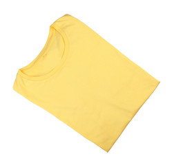 Blank yellow t-shirt on white background