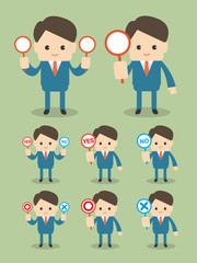 ビジネスマン　YESとNO　マルとバツ