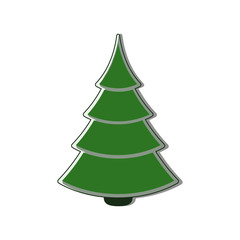 Fototapeta premium Christmas tree Icon flat vector new year