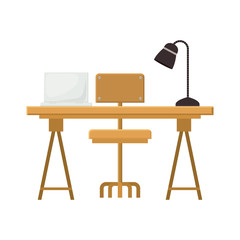 Fototapeta premium Table with seat icon. Wood home furniture interior and office theme. Isolated design. Vector illustration