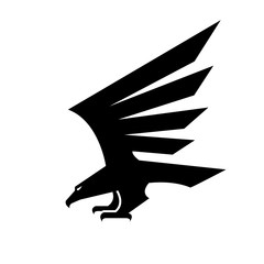 Fototapeta premium Black eagle geometric heraldic vector icon