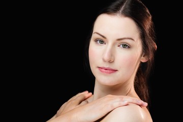 Fototapeta premium Beautiful woman posing with natural makeup