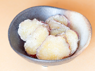 Japanese cuisine, sugar glazed sweetened sweet potato called Ama