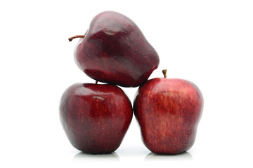 Fresh red apple on white