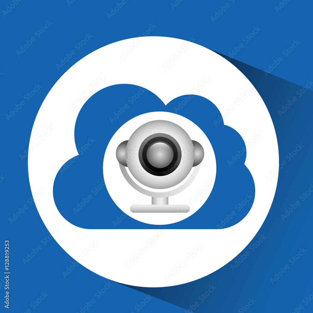 Poster cloud computing web camera media vector illustration eps 10