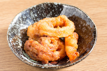 Japanese cuisine, fried squid called ika ring
