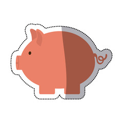 Piggy icon. Money financial item commerce market and buy theme. Isolated design. Vector illustration