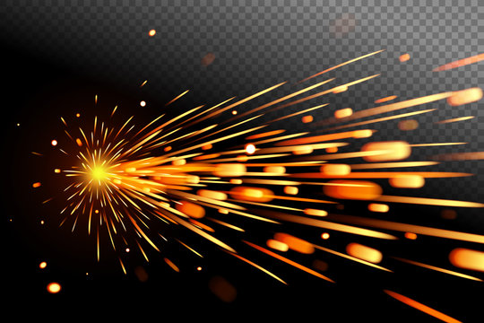 Sparks effect on transparent background. Glow special effect