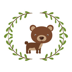 Bear cartoon icon. Animal cute life and nature theme. Isolated design. Vector illustration