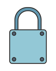 Padlock., lock. Flat colored icon. Object of safety, protection.