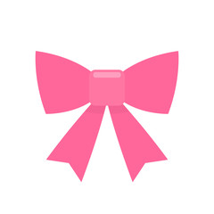 Pink bow simple flat icon