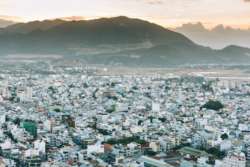Fototapeta premium Nha Trang in cloudy weather, the view from the top