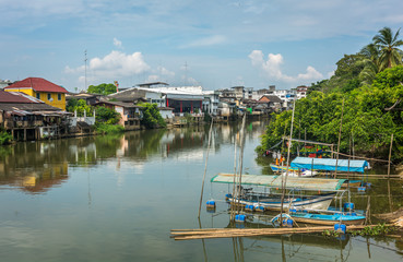 Communities  Chanthaburi waterfront, Chanthaburi, Thailand.