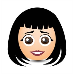 Woman smiles. Girl with long hair. Vector illustration.