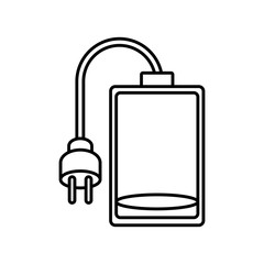 Battery and plug icon. Energy power technology and electricity theme. Isolated design. Vector illustration