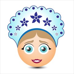 Woman smiles.Russian woman. Vector illustration.
