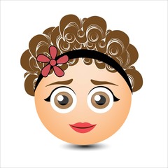 Woman smiles. A woman with a headband. Vector illustration.