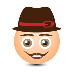 Ethnic smiles set. German. Vector illustration.
