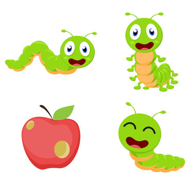Cute Caterpillar cartoon cartoon collection set
