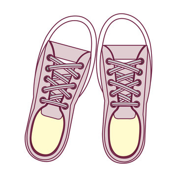 young people fashion shoes vector illustration design