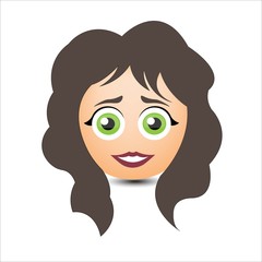 Woman smiles. A girl with long hair. Vector illustration.