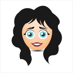 Woman smiles. A girl with long hair. Vector illustration.