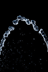 splashing water isolated on black