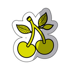 Cherry fruit icon. Healthy organic and fresh food theme. Isolated design. Vector illustration