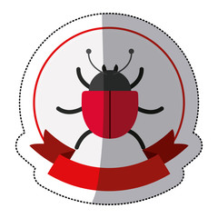 Fototapeta premium Bug icon. Security system warning protection and danger theme. Isolated design. Vector illustration