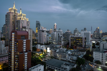 City of Bangkok at night. Thailand